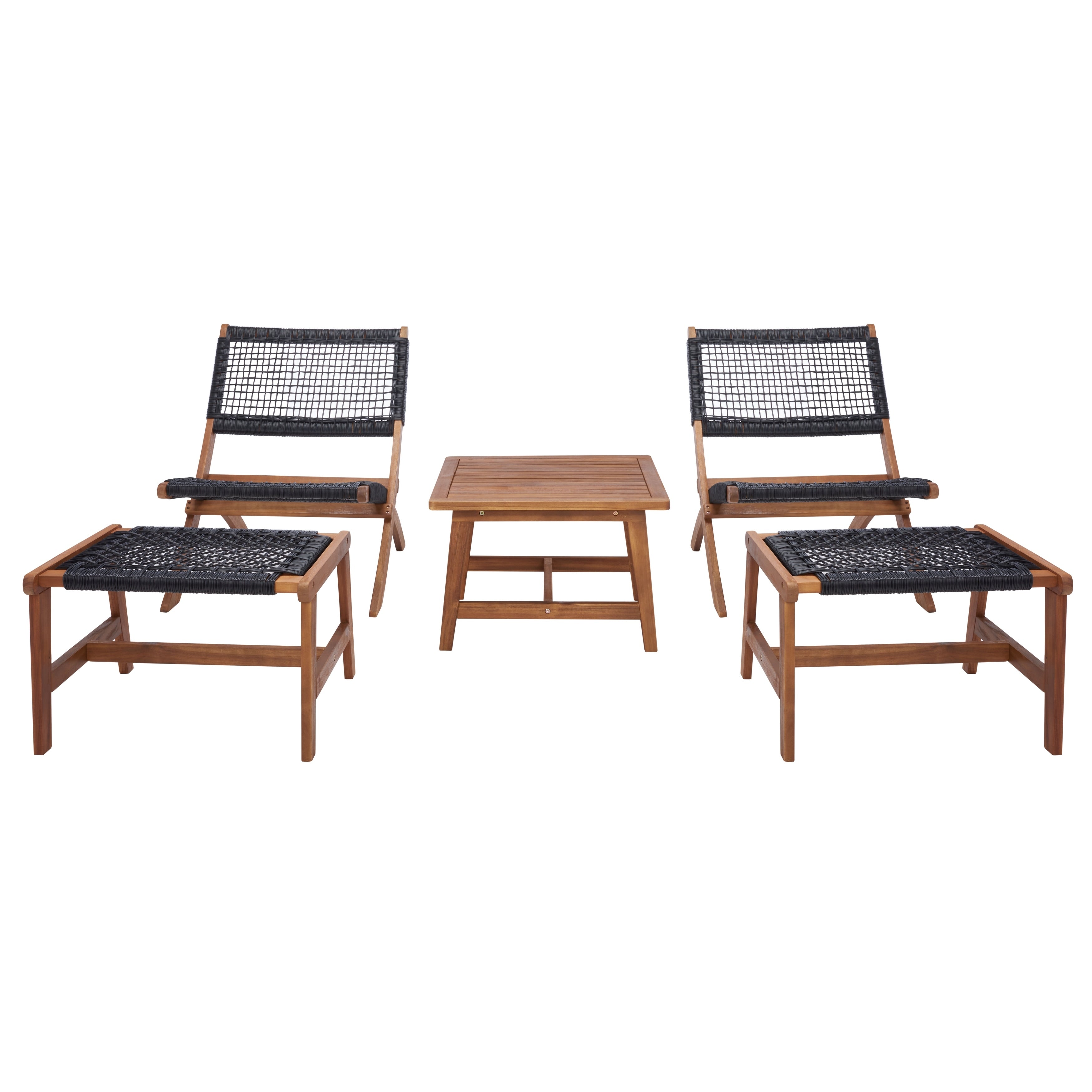 Ensemble de chaises et table d'extérieur SAFAVIEH Lissy en acacia et corde - 24 l x 28 p x 31 h