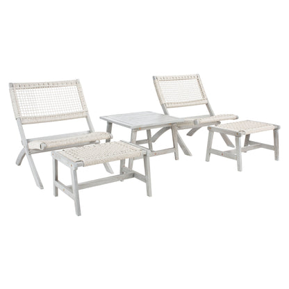 Ensemble de chaises et table d'extérieur SAFAVIEH Lissy en acacia et corde - 24 l x 28 p x 31 h