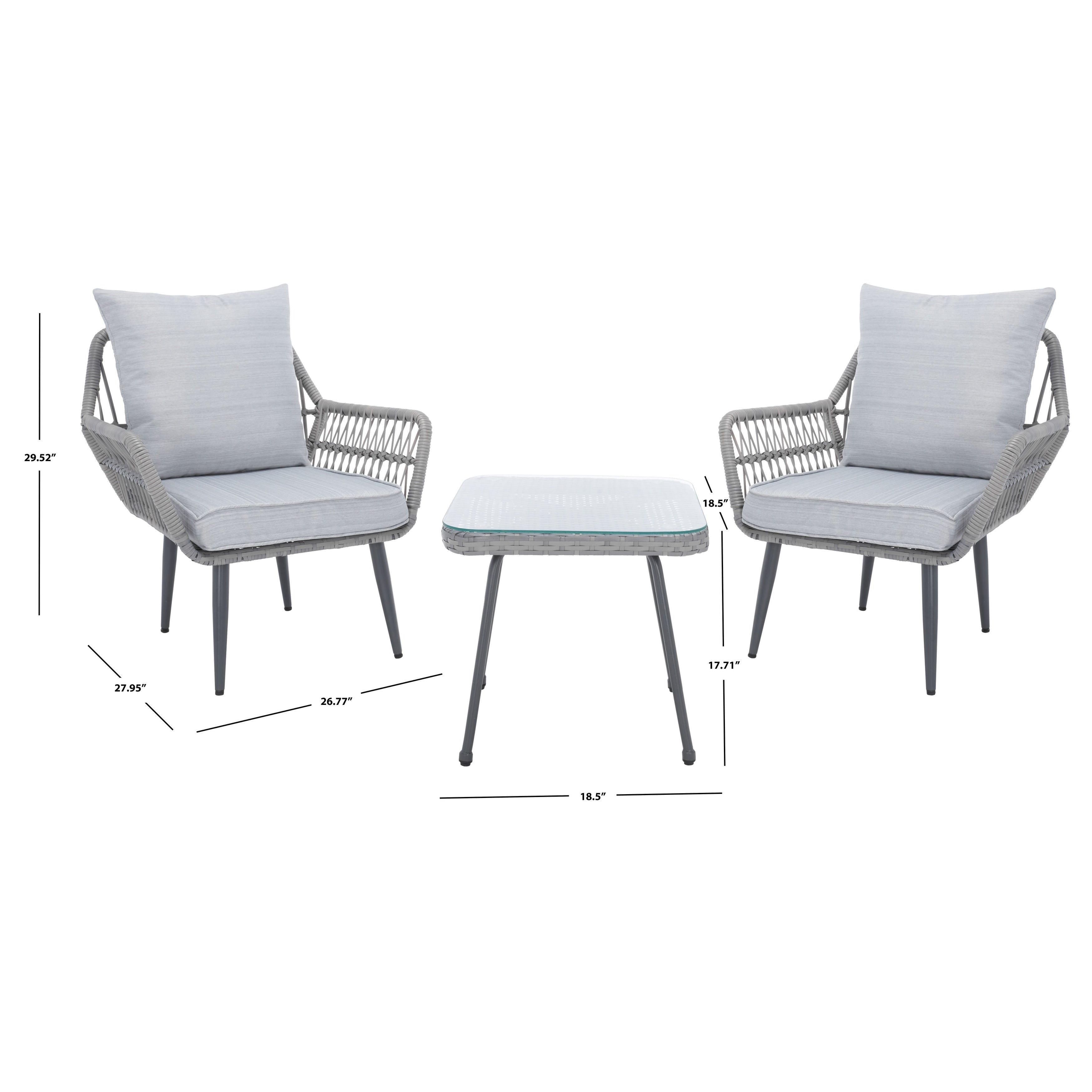 Ensemble de salon 3 pièces SAFAVIEH Londyn - 27 L x 28 P x 30 H