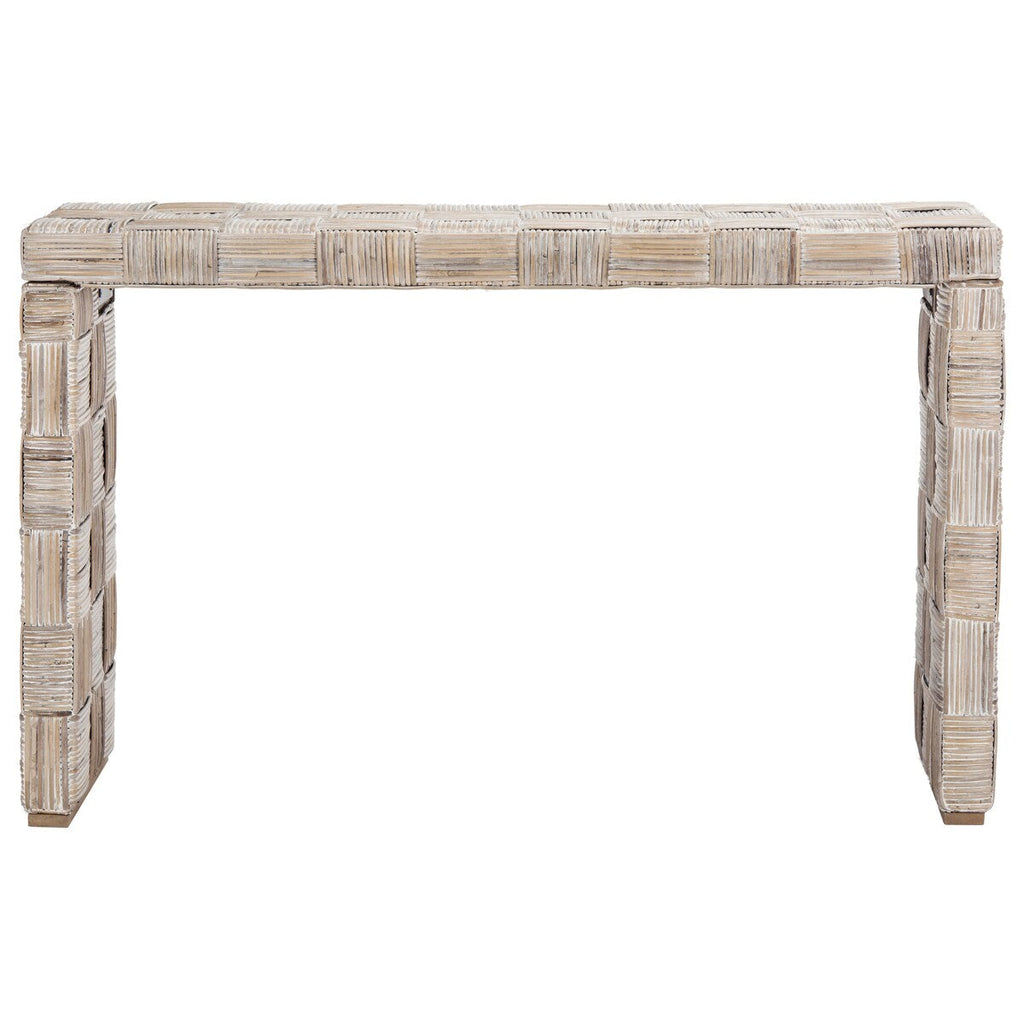 Console en rotin Mindel SAFAVIEH - 51 x 14 x 32 cm
