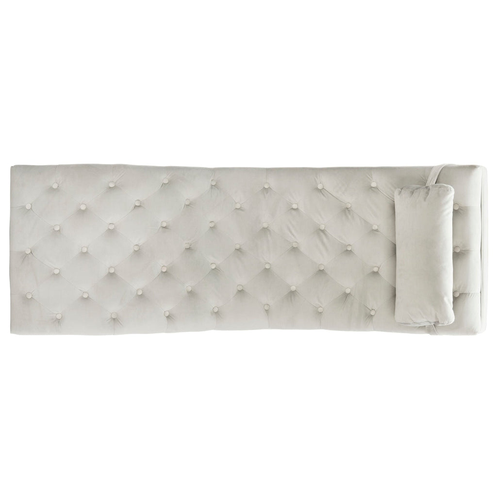 Chaise longue SAFAVIEH Monroe gris/doré avec coussin rond - 65' x 23' x 33'