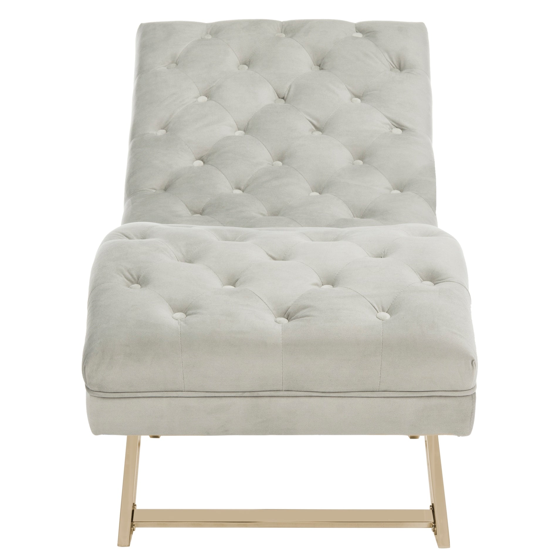 Chaise longue SAFAVIEH Monroe gris/doré avec coussin rond - 65' x 23' x 33'