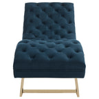 Chaise longue SAFAVIEH Monroe bleu marine/doré avec coussin rond - 65' x 23' x 33'