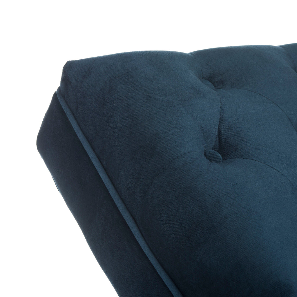 Chaise longue SAFAVIEH Monroe bleu marine/doré avec coussin rond - 65' x 23' x 33'