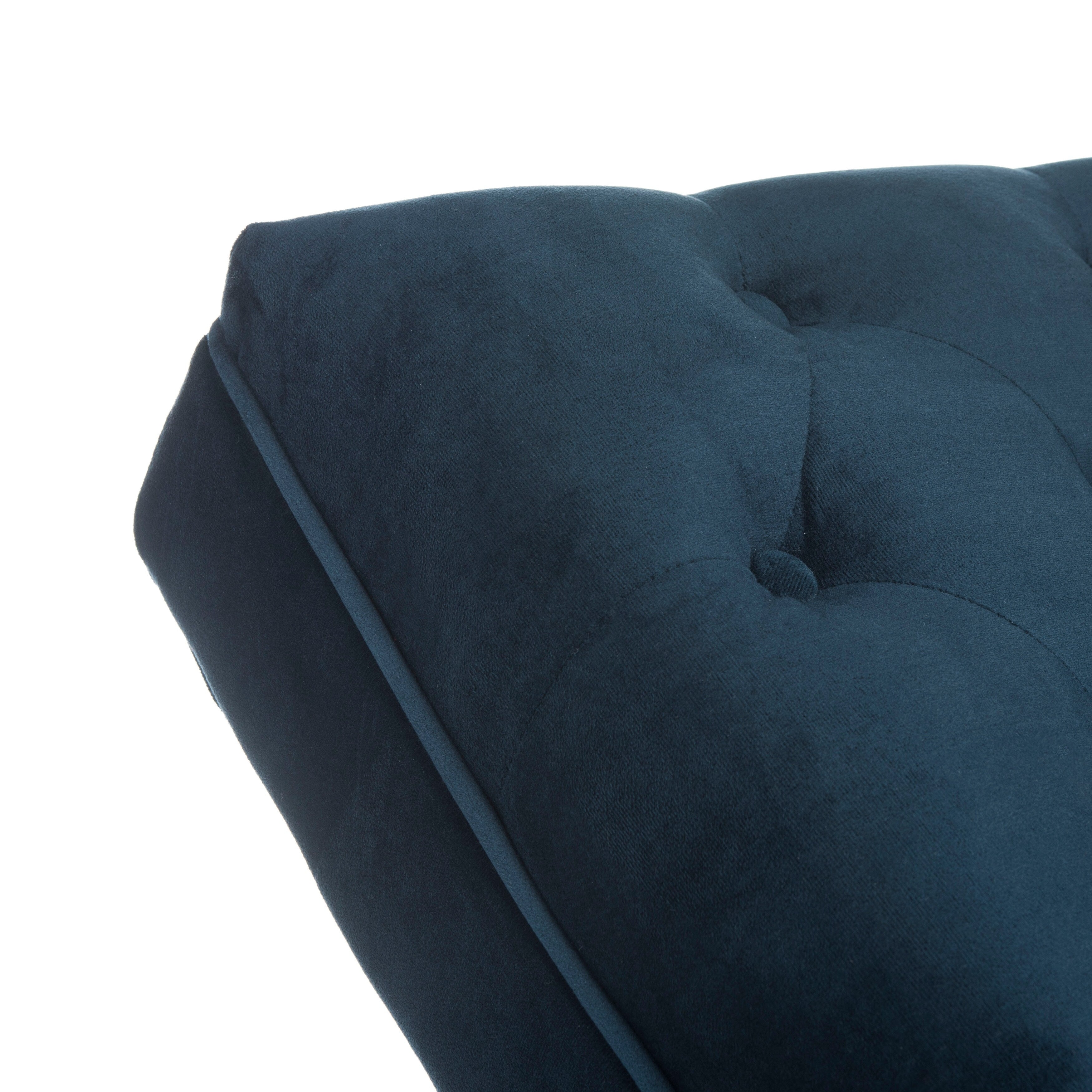 Chaise longue SAFAVIEH Monroe bleu marine/doré avec coussin rond - 65' x 23' x 33'