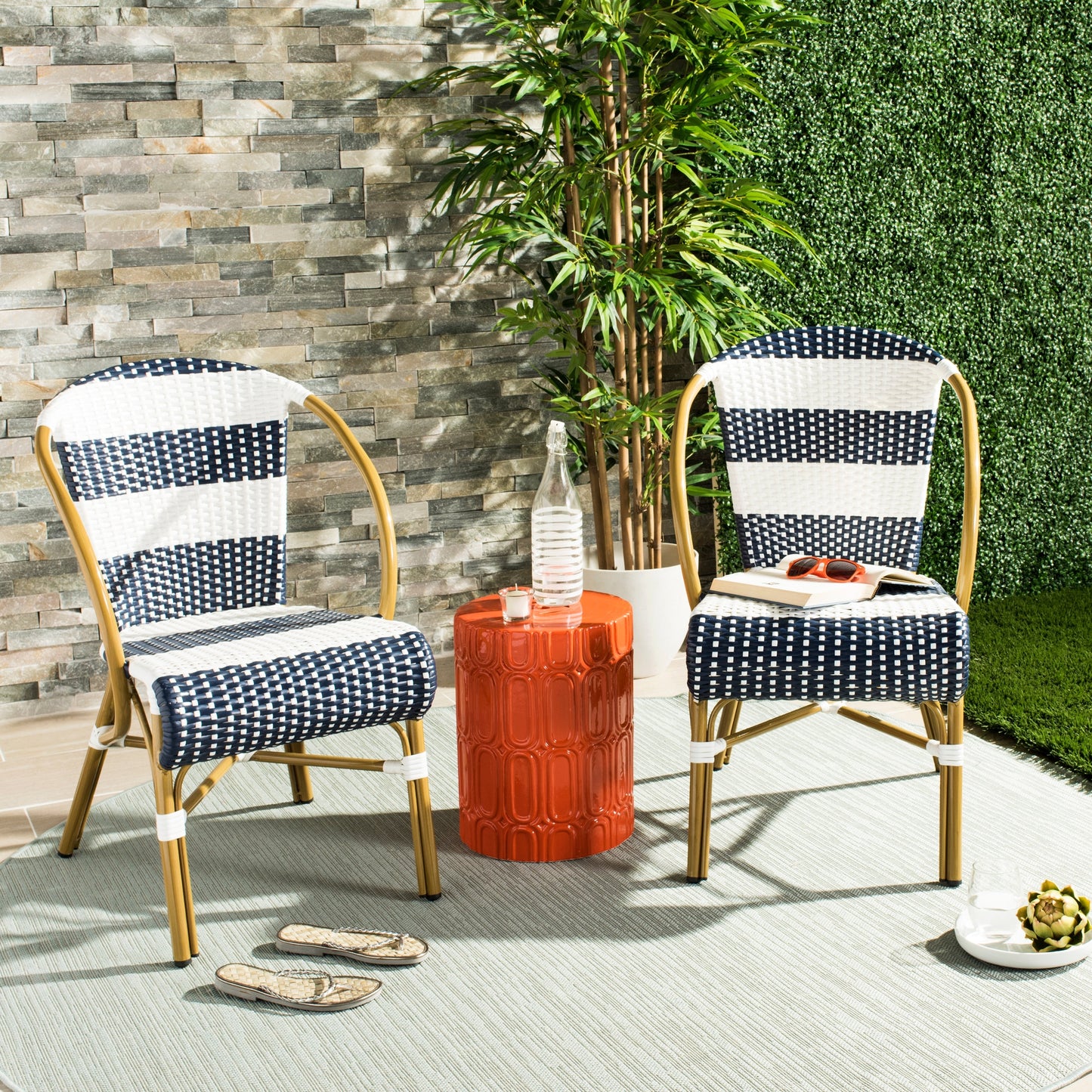 Chaises empilables SAFAVIEH Mya French Bistro (lot de 2) - 21 L x 34 P x 25 H