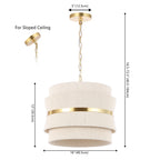 Suspension réglable à 3 lumières SAFAVIEH Oprea (ampoules LED incluses) - 16 x 16 x 16,5-72,5