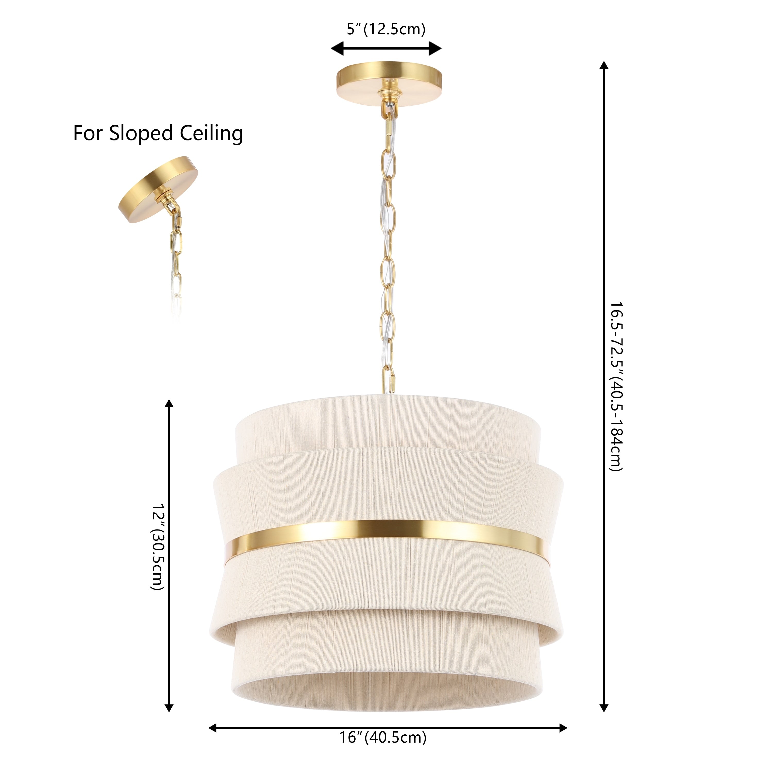 Suspension réglable à 3 lumières SAFAVIEH Oprea (ampoules LED incluses) - 16 x 16 x 16,5-72,5