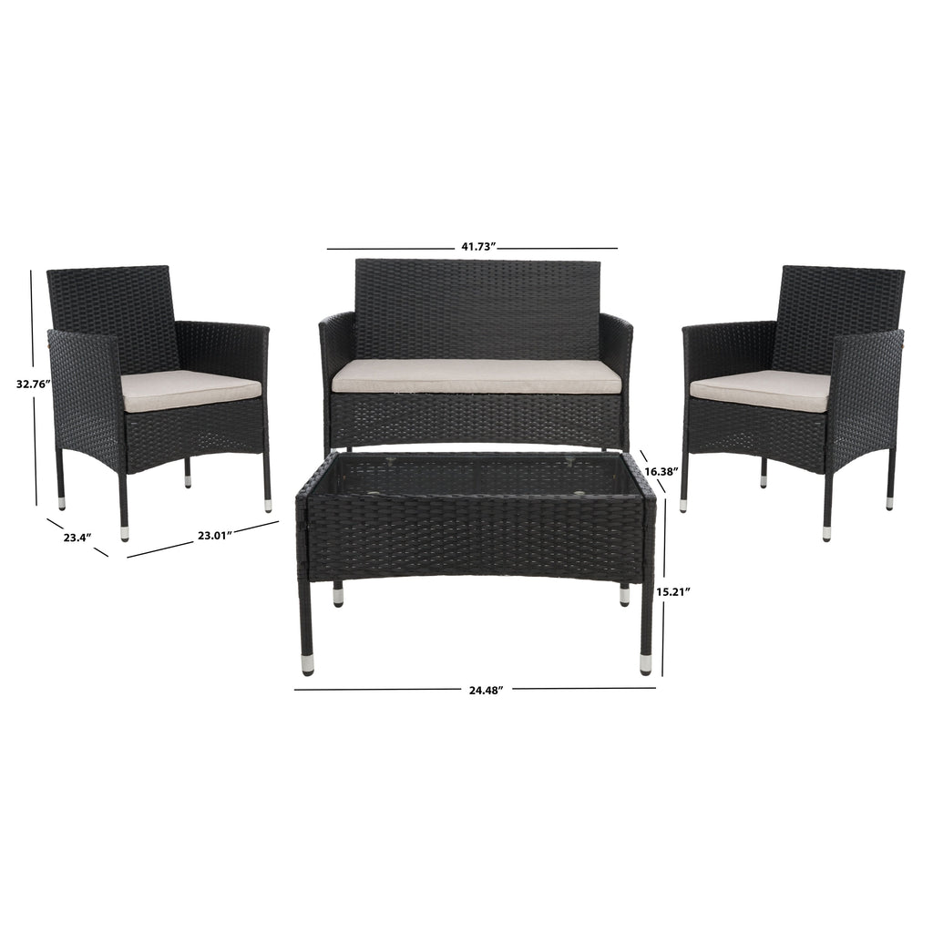 Ensemble de patio 4 pièces Abdul de SAFAVIEH. - 42 L x 23 P x 33 H