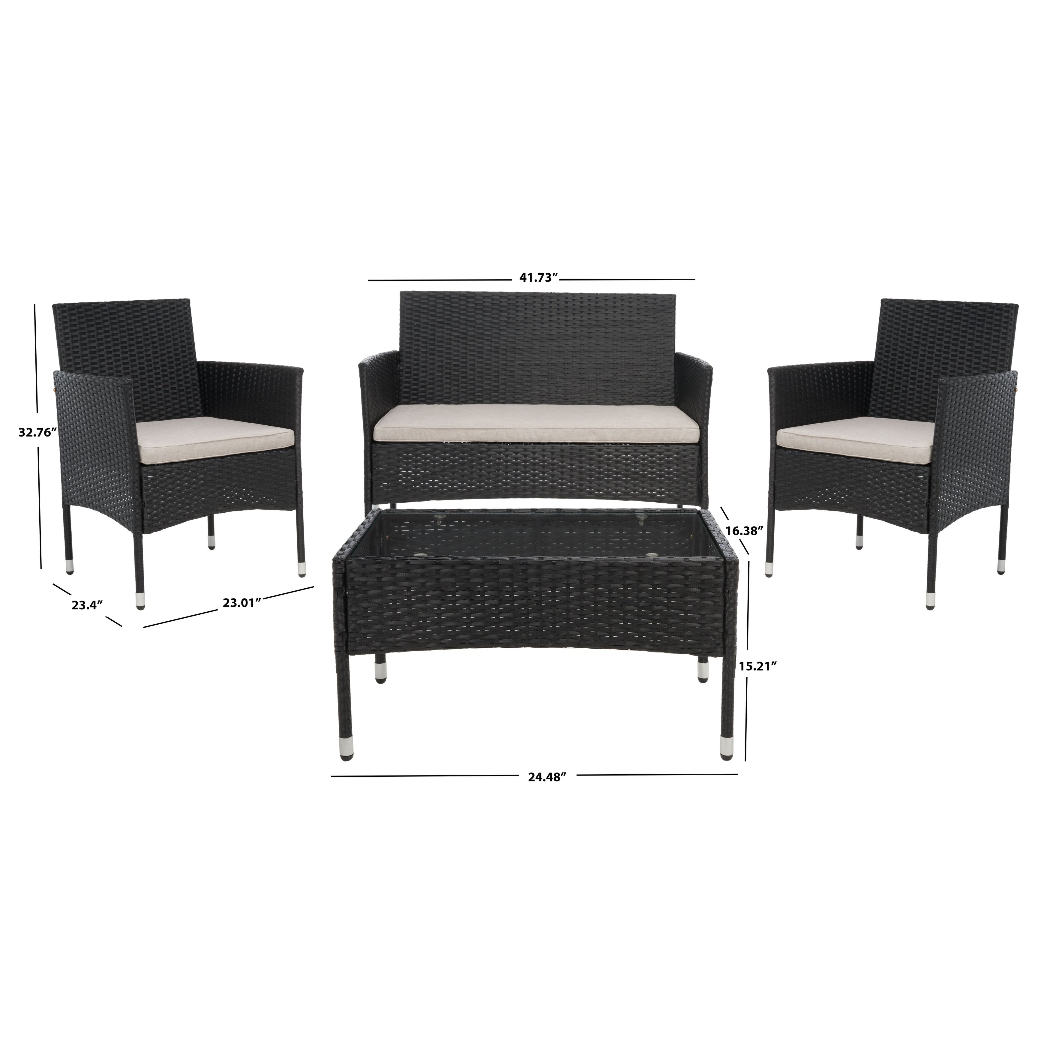 Ensemble de patio 4 pièces Abdul de SAFAVIEH. - 42 L x 23 P x 33 H