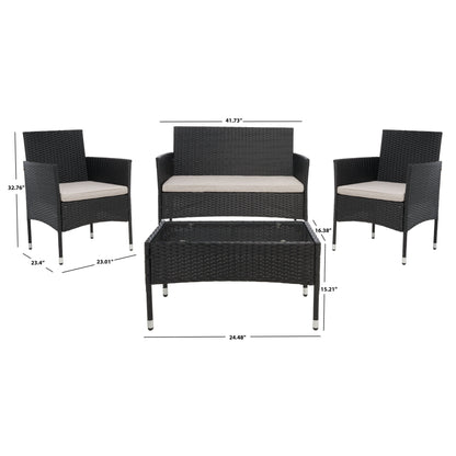 Ensemble de patio 4 pièces Abdul de SAFAVIEH. - 42 L x 23 P x 33 H