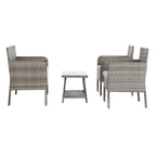 Ensemble de salon de jardin 4 pièces SAFAVIEH Aboka en osier et acier - 42 l x 21 p x 31 h