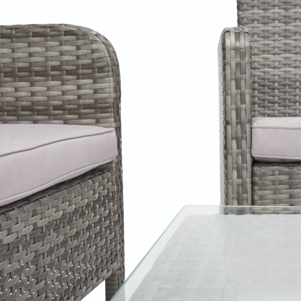 Ensemble de salon de jardin 4 pièces SAFAVIEH Aboka en osier et acier - 42 l x 21 p x 31 h