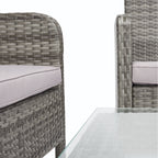 Ensemble de salon de jardin 4 pièces SAFAVIEH Aboka en osier et acier - 42 l x 21 p x 31 h