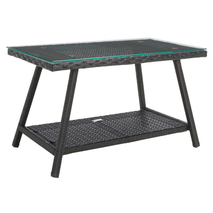 Ensemble de salon de jardin 4 pièces SAFAVIEH Aboka en osier et acier - 42 l x 21 p x 31 h