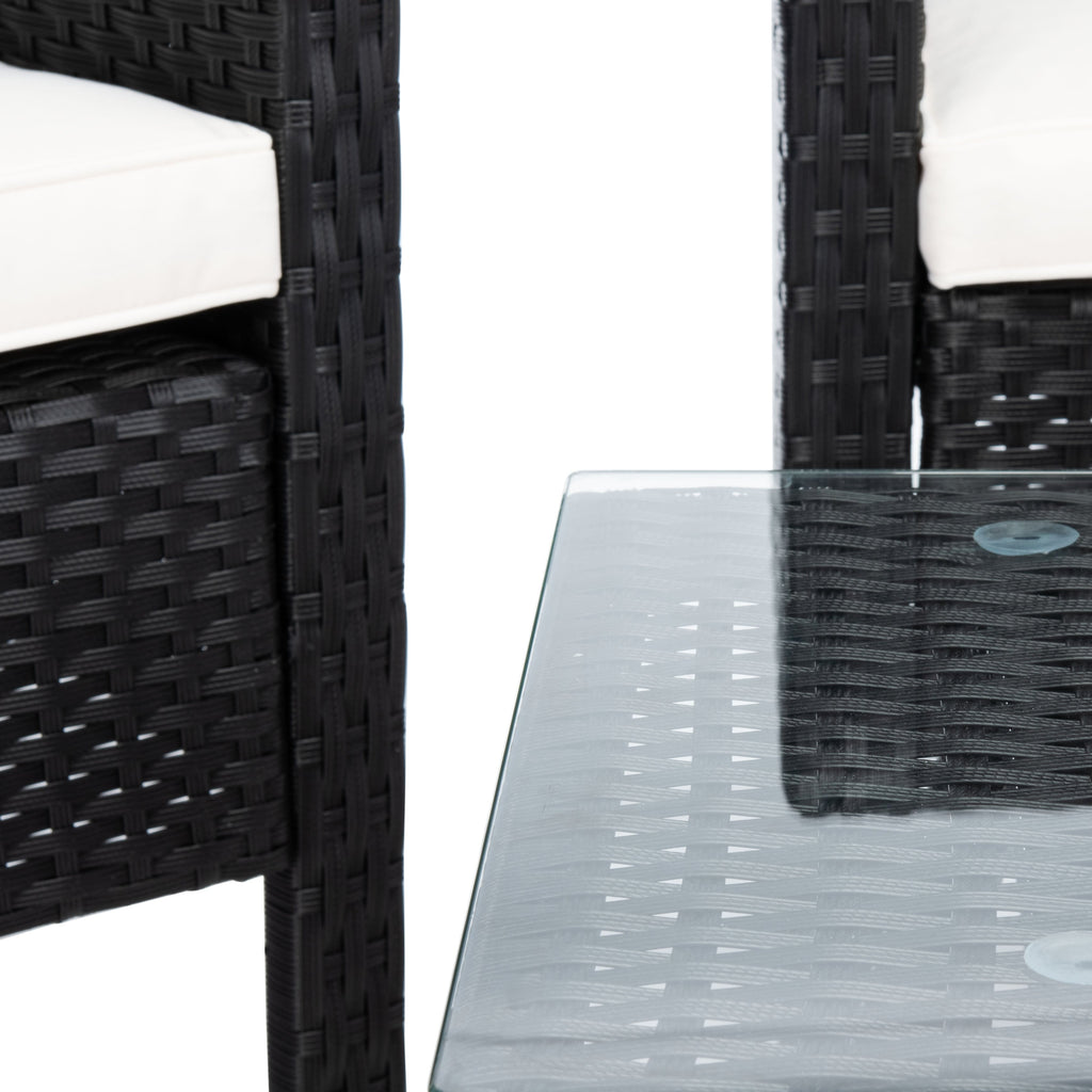 Ensemble de salon de jardin 4 pièces SAFAVIEH Aboka en osier et acier - 42 l x 21 p x 31 h