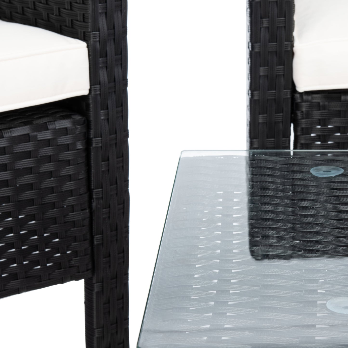 Ensemble de salon de jardin 4 pièces SAFAVIEH Aboka en osier et acier - 42 l x 21 p x 31 h