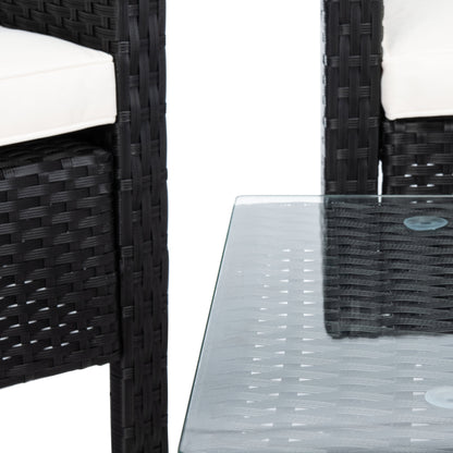 Ensemble de salon de jardin 4 pièces SAFAVIEH Aboka en osier et acier - 42 l x 21 p x 31 h