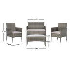 Ensemble de jardin d'extérieur Amiyah 4 pièces SAFAVIEH - 24 l x 16 p x 15 h