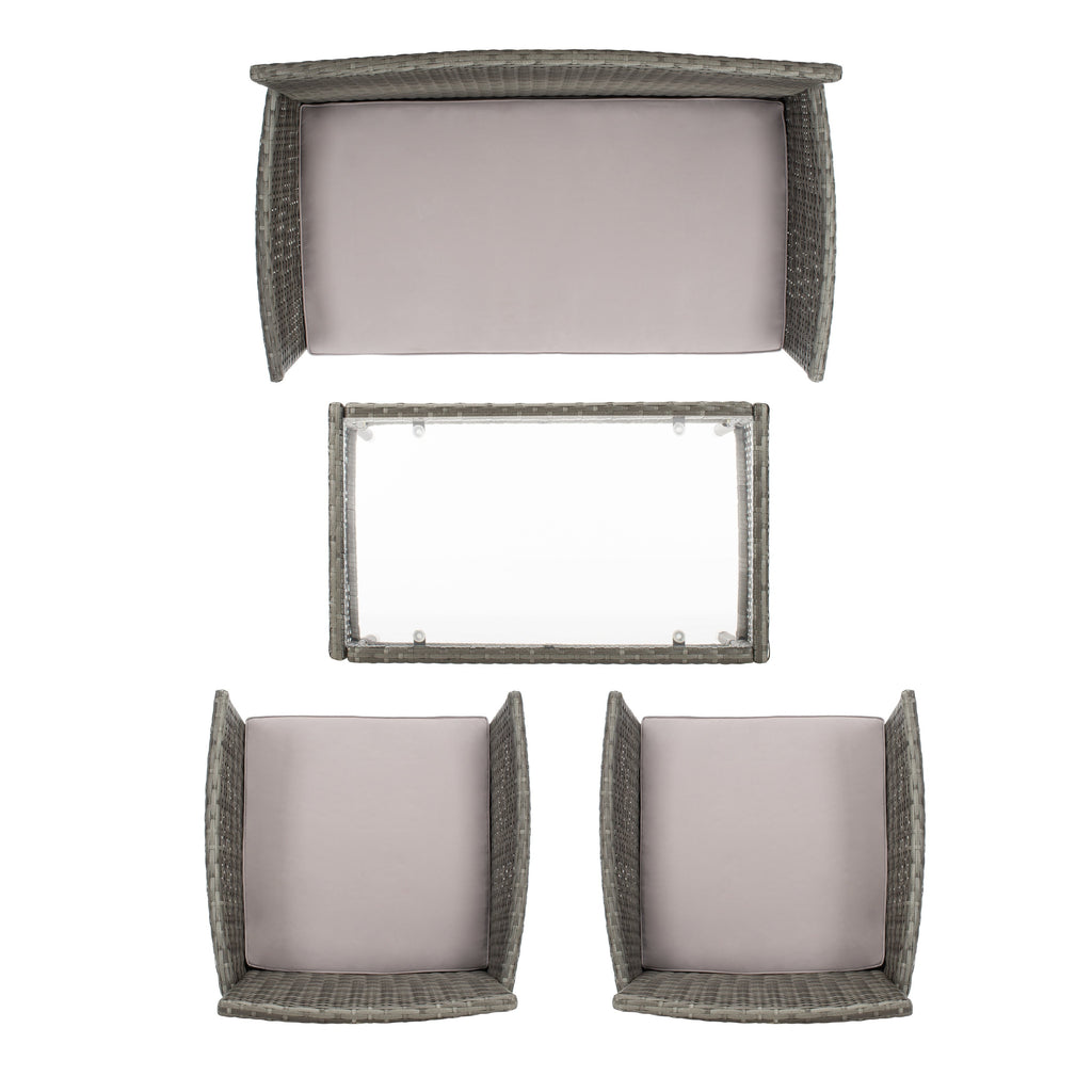Ensemble de jardin d'extérieur Amiyah 4 pièces SAFAVIEH - 24 l x 16 p x 15 h