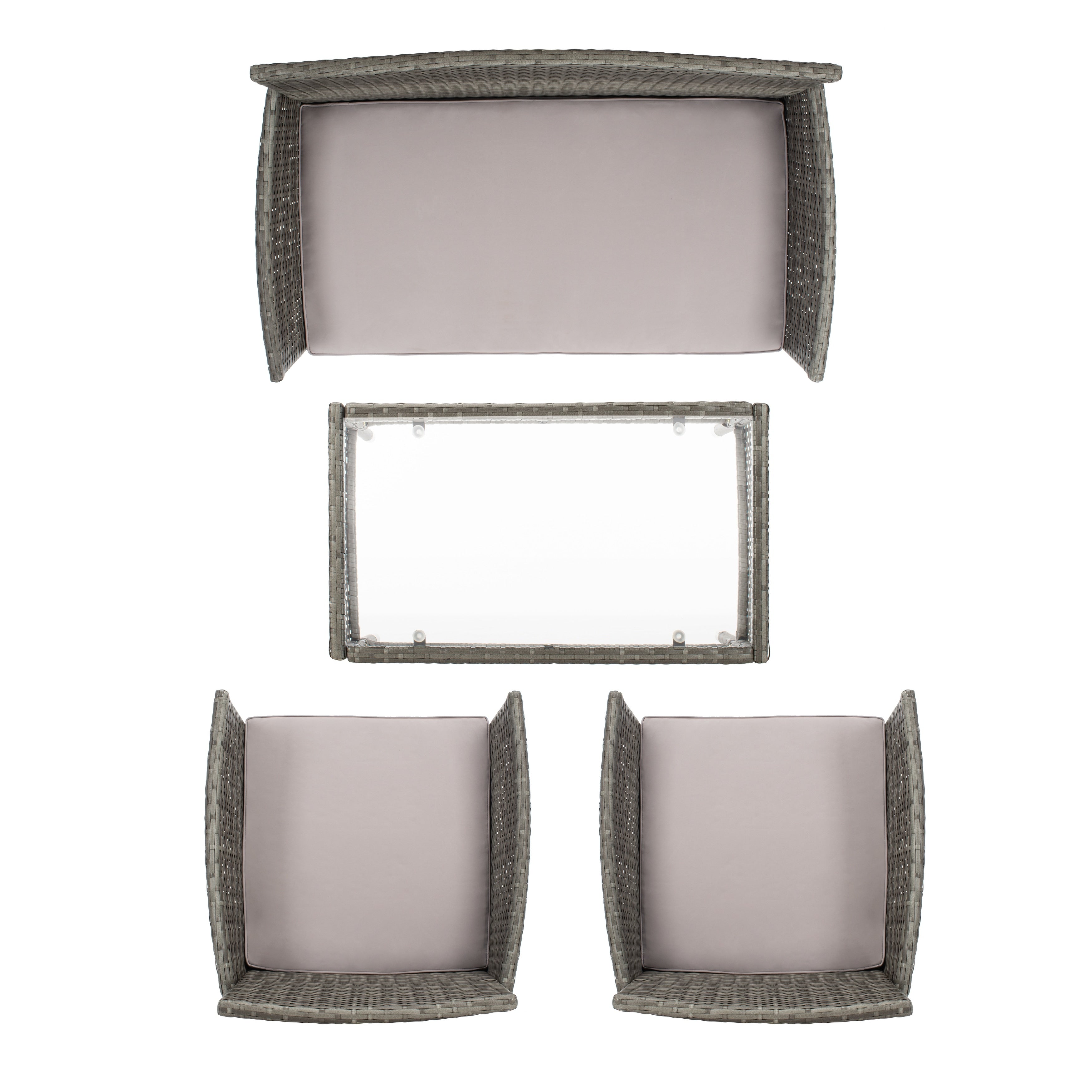 Ensemble de jardin d'extérieur Amiyah 4 pièces SAFAVIEH - 24 l x 16 p x 15 h