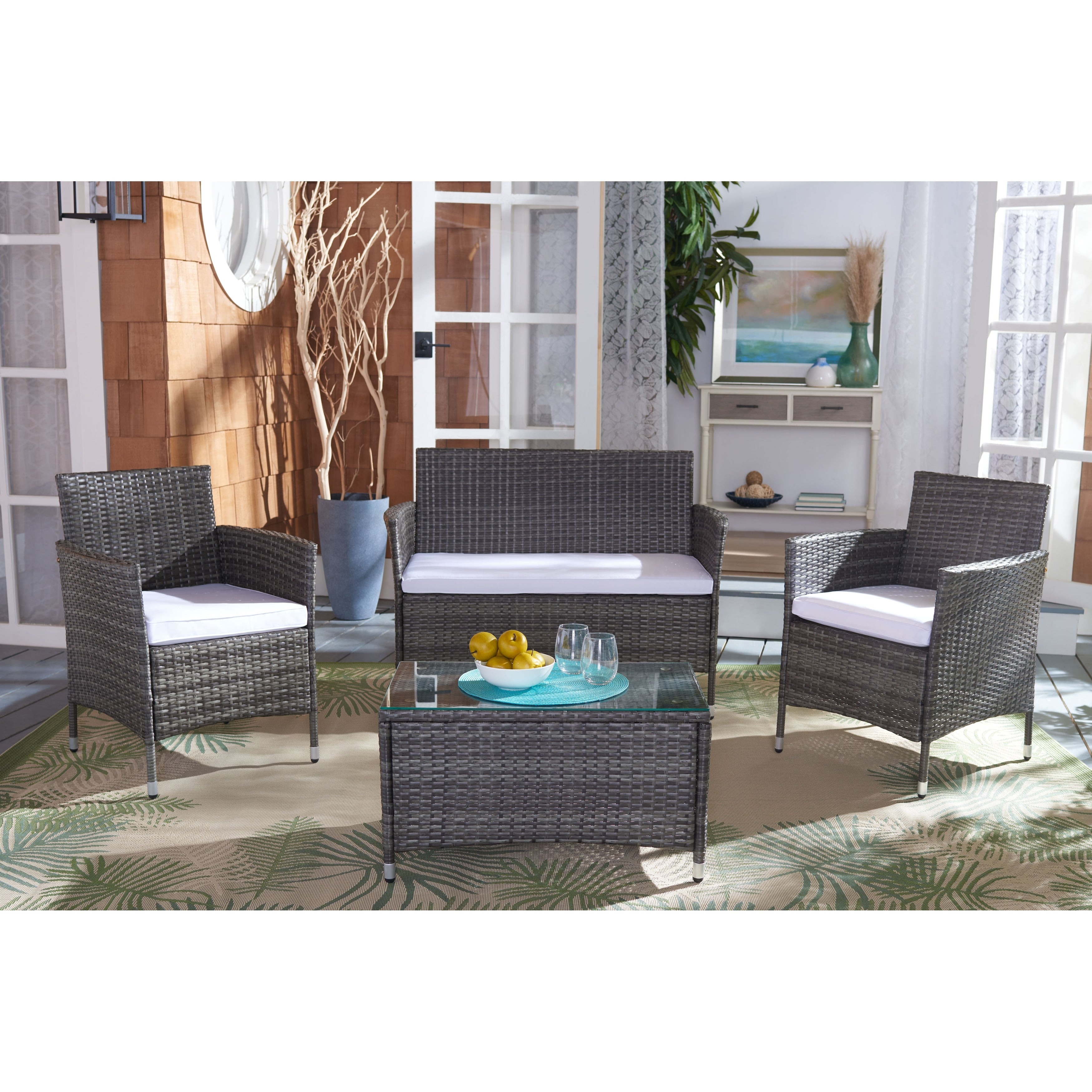 Ensemble de jardin d'extérieur SAFAVIEH Bandele 4 pièces - 41 l x 23 P x 31 H
