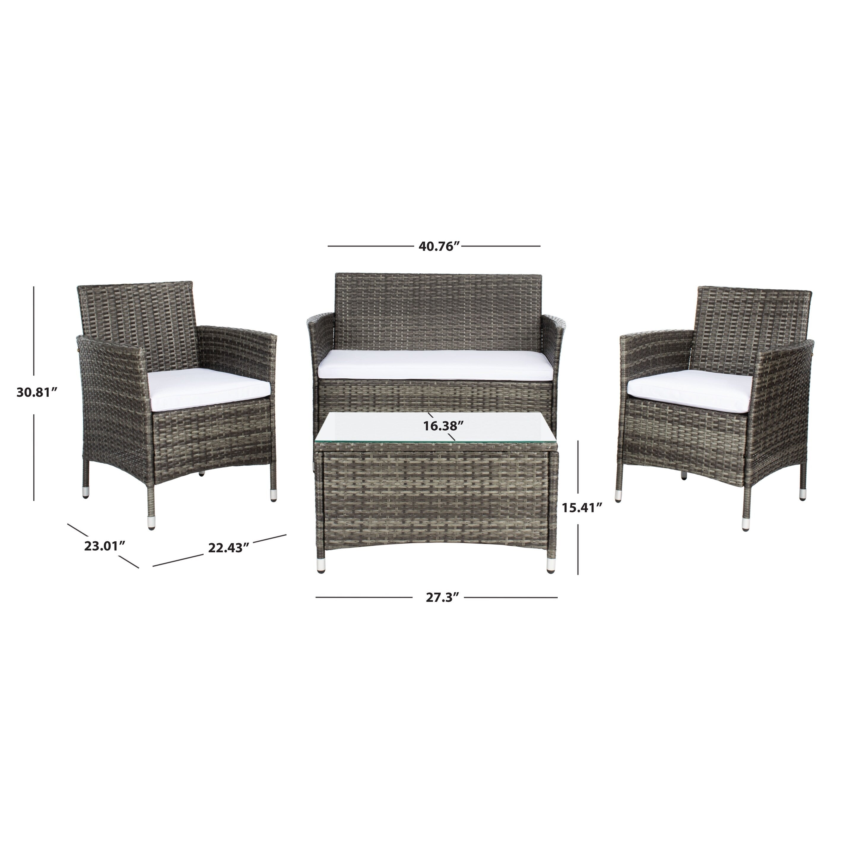 Ensemble de jardin d'extérieur SAFAVIEH Bandele 4 pièces - 41 l x 23 P x 31 H