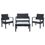 Ensemble de patio d'extérieur Bassey 4 pièces SAFAVIEH - 40 l x 24 p x 32 h