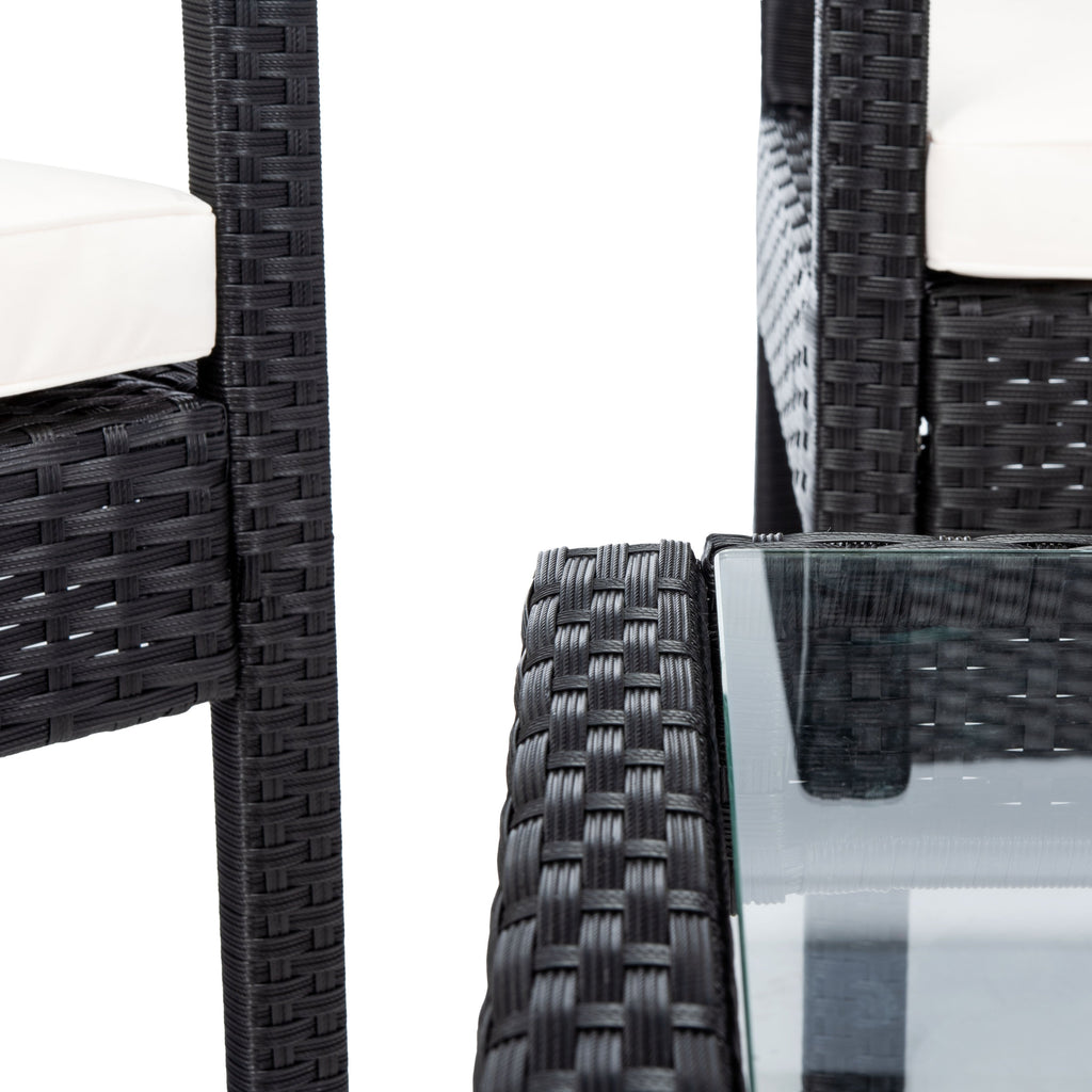 Ensemble de patio d'extérieur Bassey 4 pièces SAFAVIEH - 40 l x 24 p x 32 h