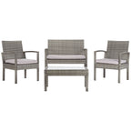 Ensemble de patio d'extérieur Bassey 4 pièces SAFAVIEH - 40 l x 24 p x 32 h