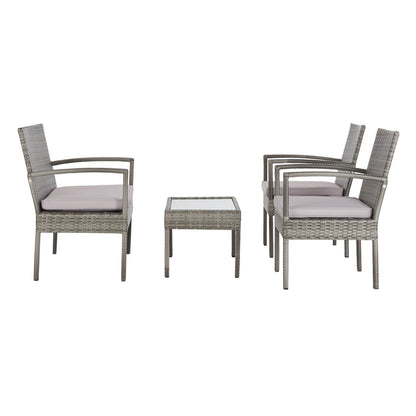 Ensemble de patio d'extérieur Bassey 4 pièces SAFAVIEH - 40 l x 24 p x 32 h