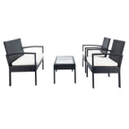 Ensemble de patio d'extérieur Bassey 4 pièces SAFAVIEH - 40 l x 24 p x 32 h