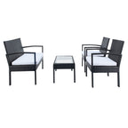 Ensemble de patio d'extérieur Bassey 4 pièces SAFAVIEH - 40 l x 24 p x 32 h