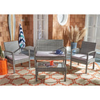 Ensemble de patio d'extérieur Bassey 4 pièces SAFAVIEH - 40 l x 24 p x 32 h