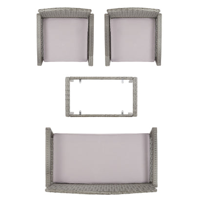 Ensemble de patio d'extérieur Bassey 4 pièces SAFAVIEH - 40 l x 24 p x 32 h