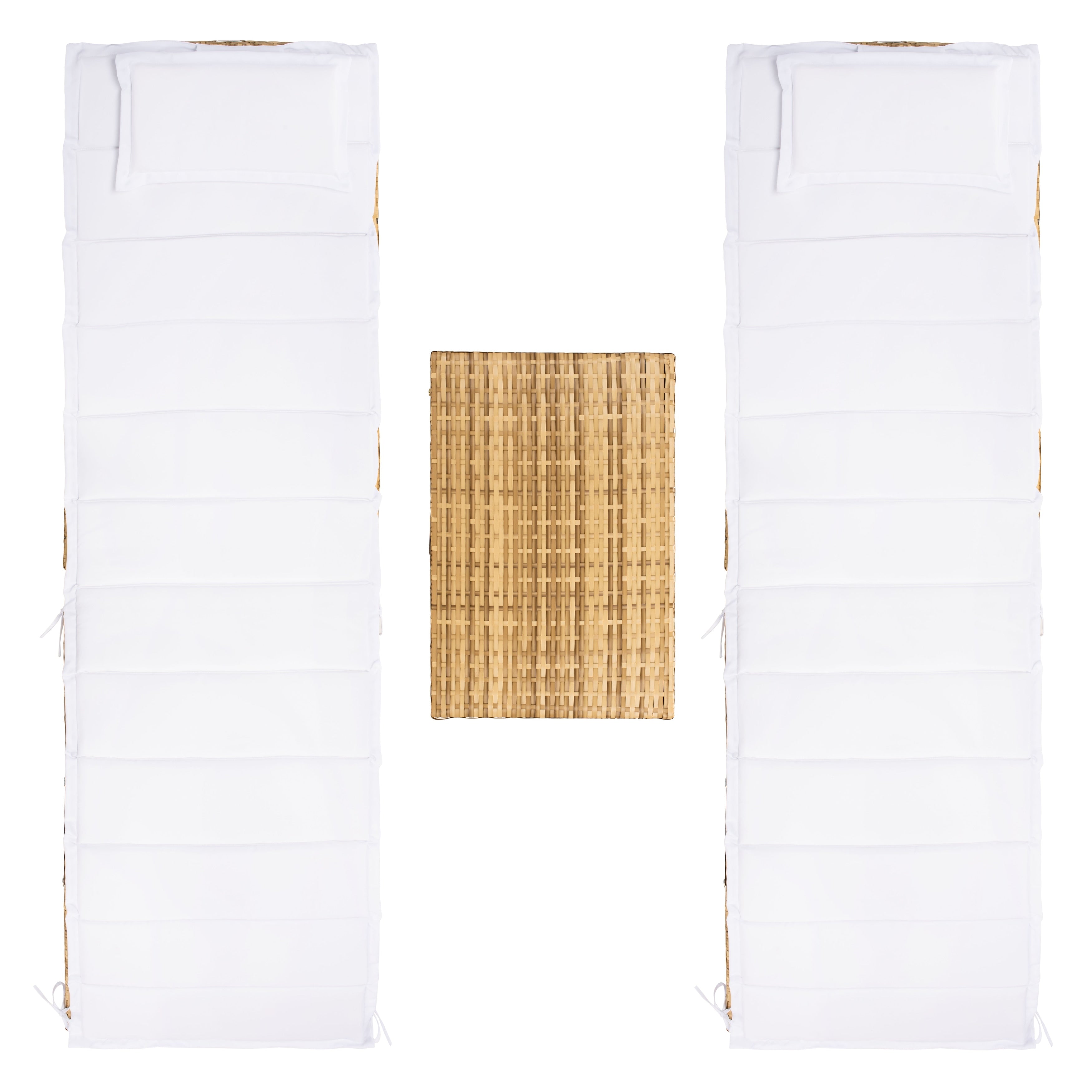 Ensemble de chaises longues d'extérieur Blaguna 3 pièces SAFAVIEH - 83 x 20 x 24 cm