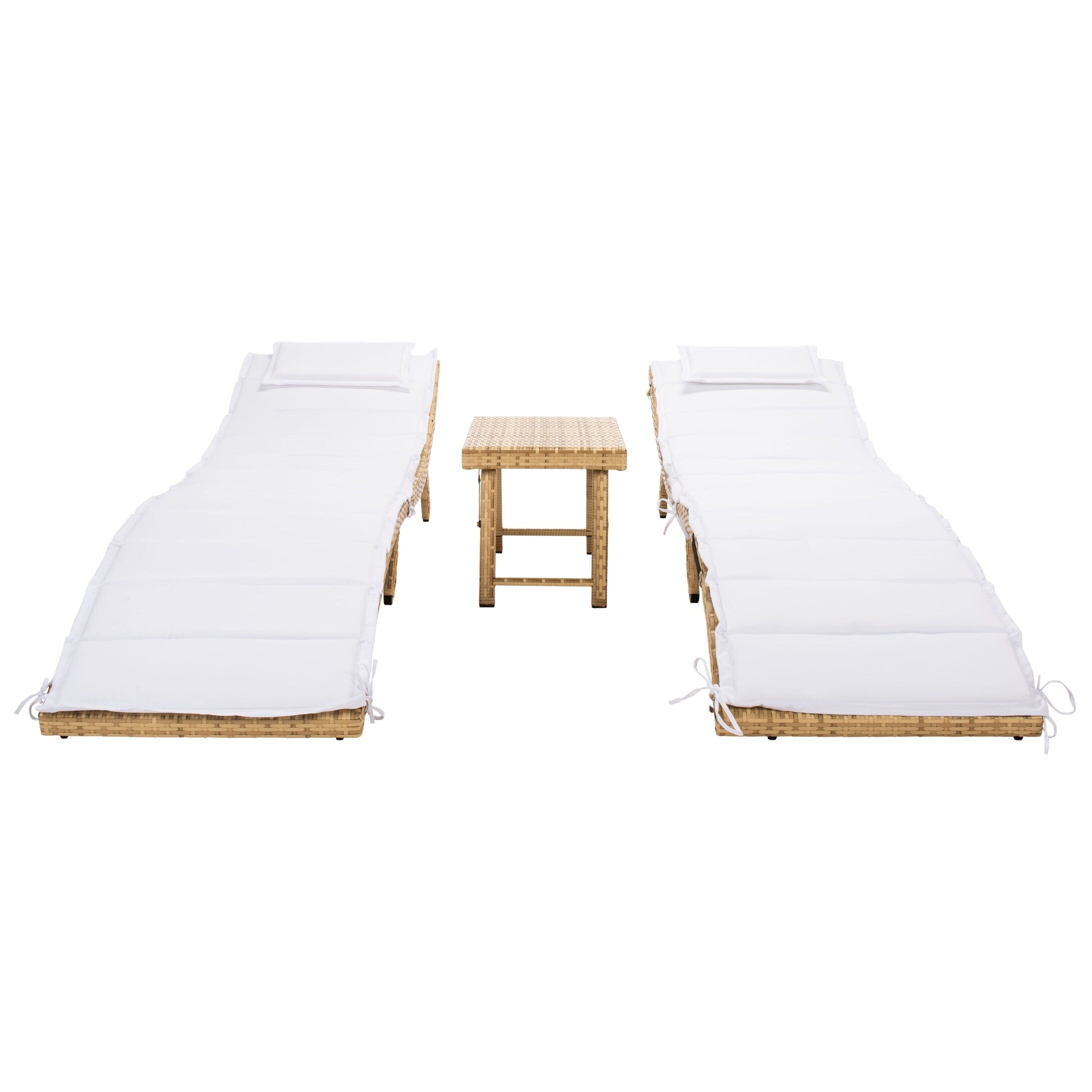 Ensemble de chaises longues d'extérieur Blaguna 3 pièces SAFAVIEH - 83 x 20 x 24 cm