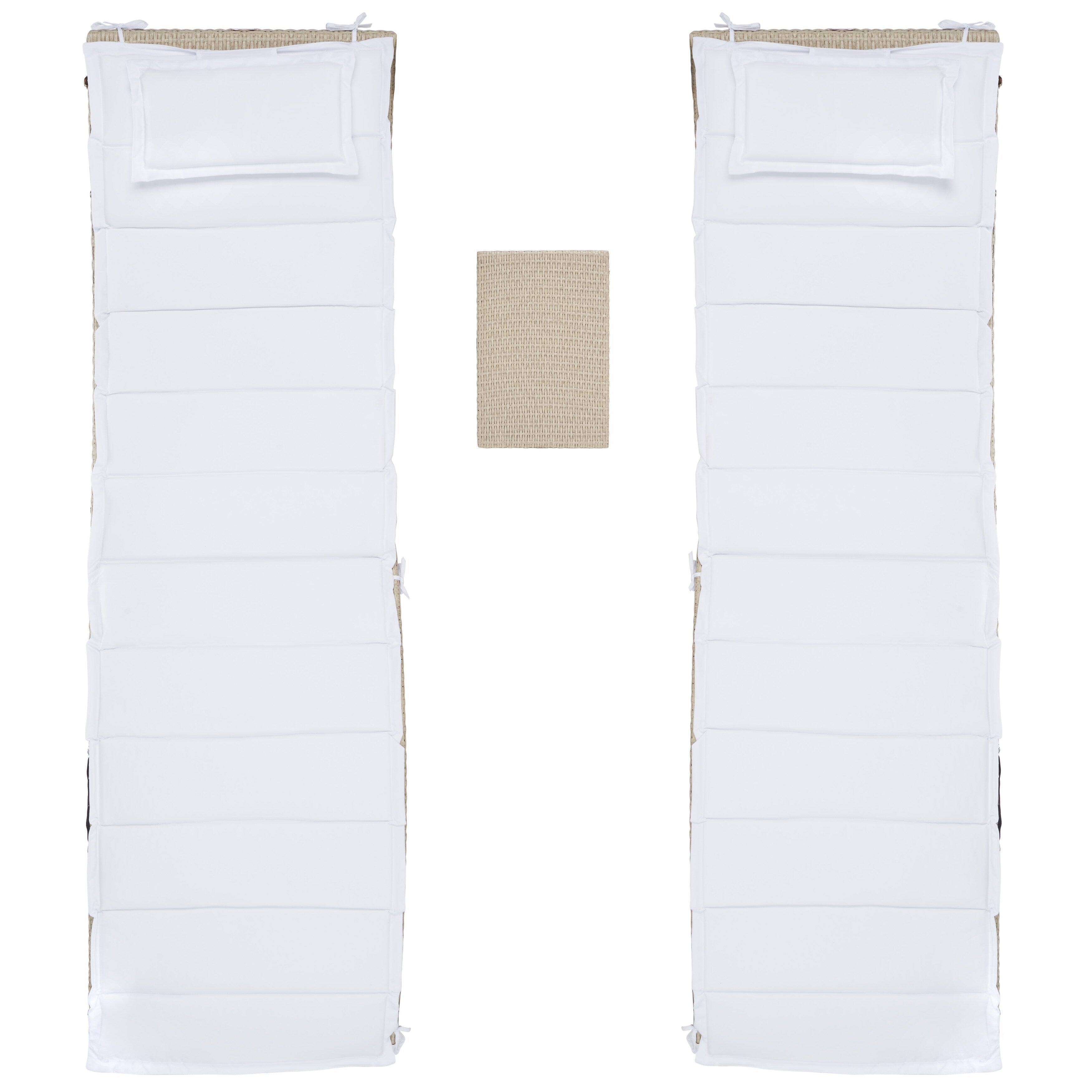 Ensemble de chaises longues d'extérieur Blaguna 3 pièces SAFAVIEH - 83 x 20 x 24 cm