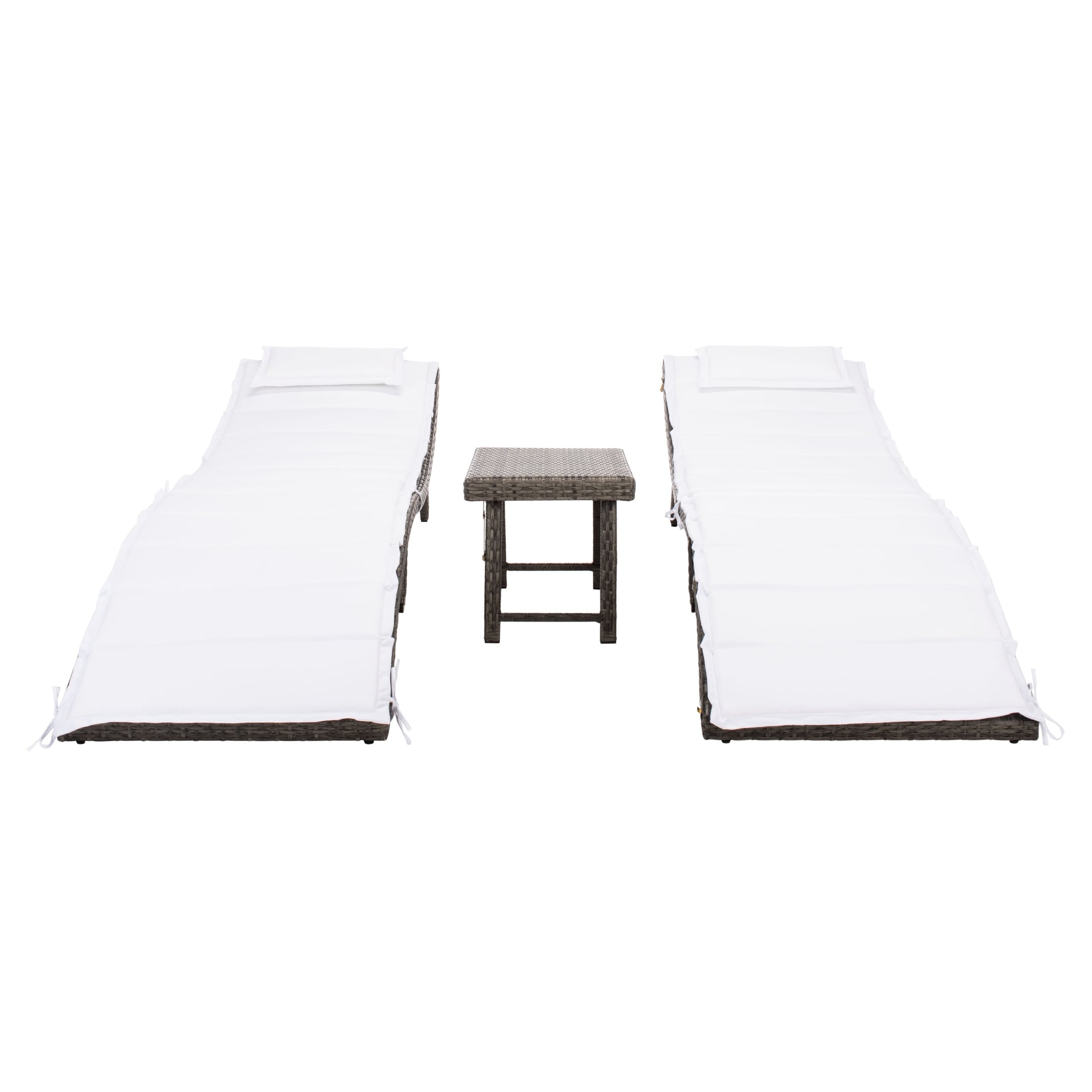 Ensemble de chaises longues d'extérieur Blaguna 3 pièces SAFAVIEH - 83 x 20 x 24 cm