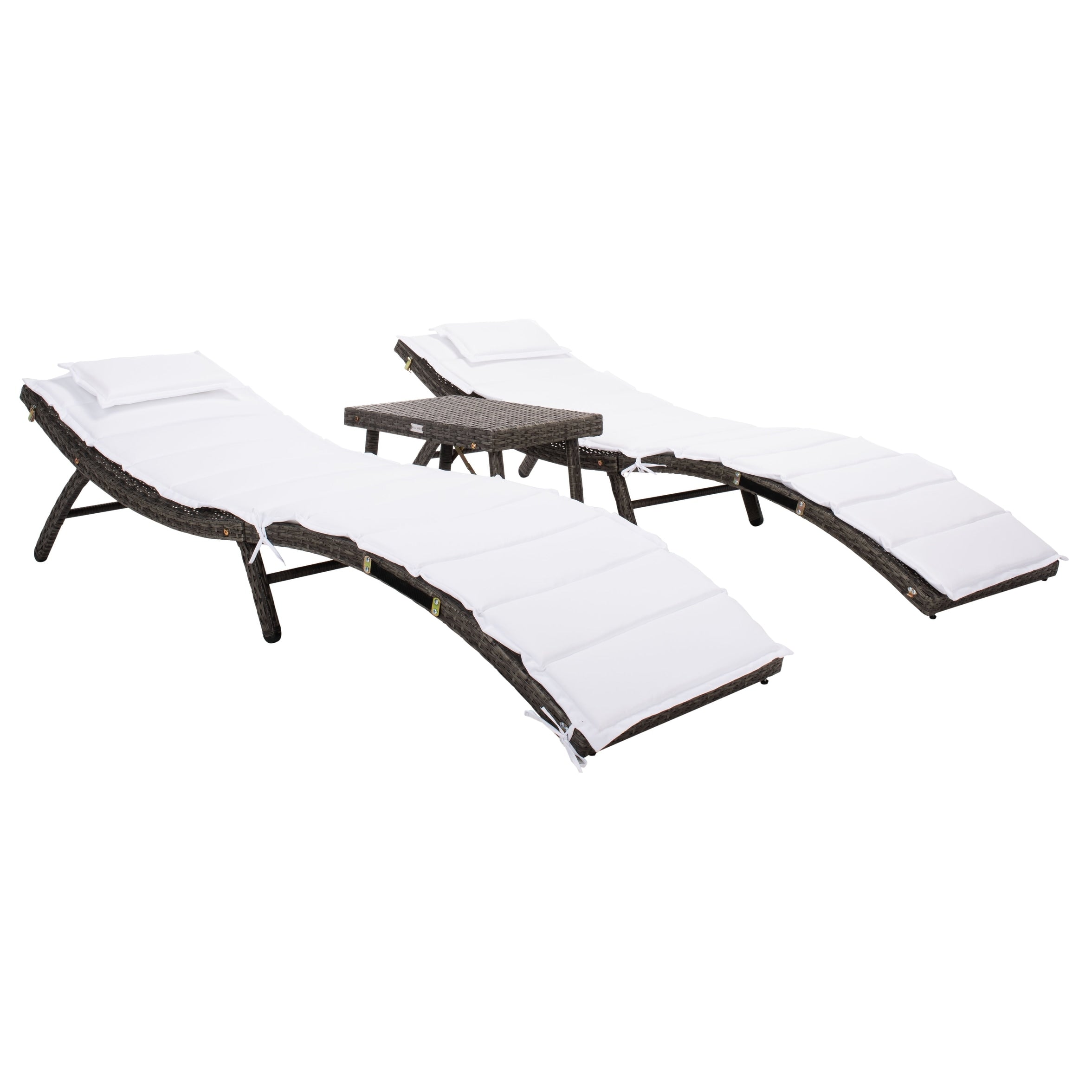 Ensemble de chaises longues d'extérieur Blaguna 3 pièces SAFAVIEH - 83 x 20 x 24 cm