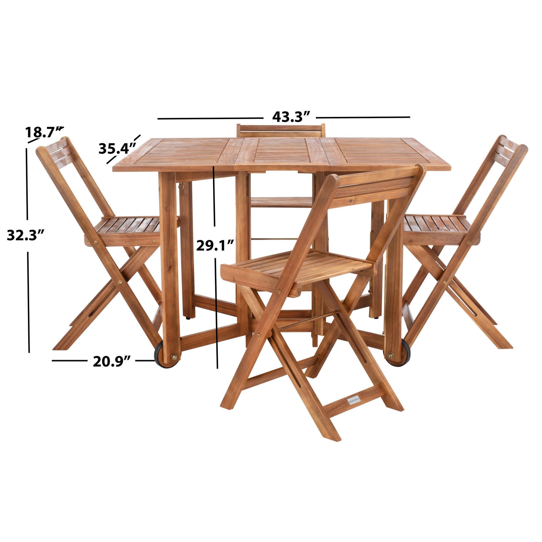 Ensemble de salle à manger d'extérieur 5 pièces SAFAVIEH Brandy - 43 x 35 x 29 cm