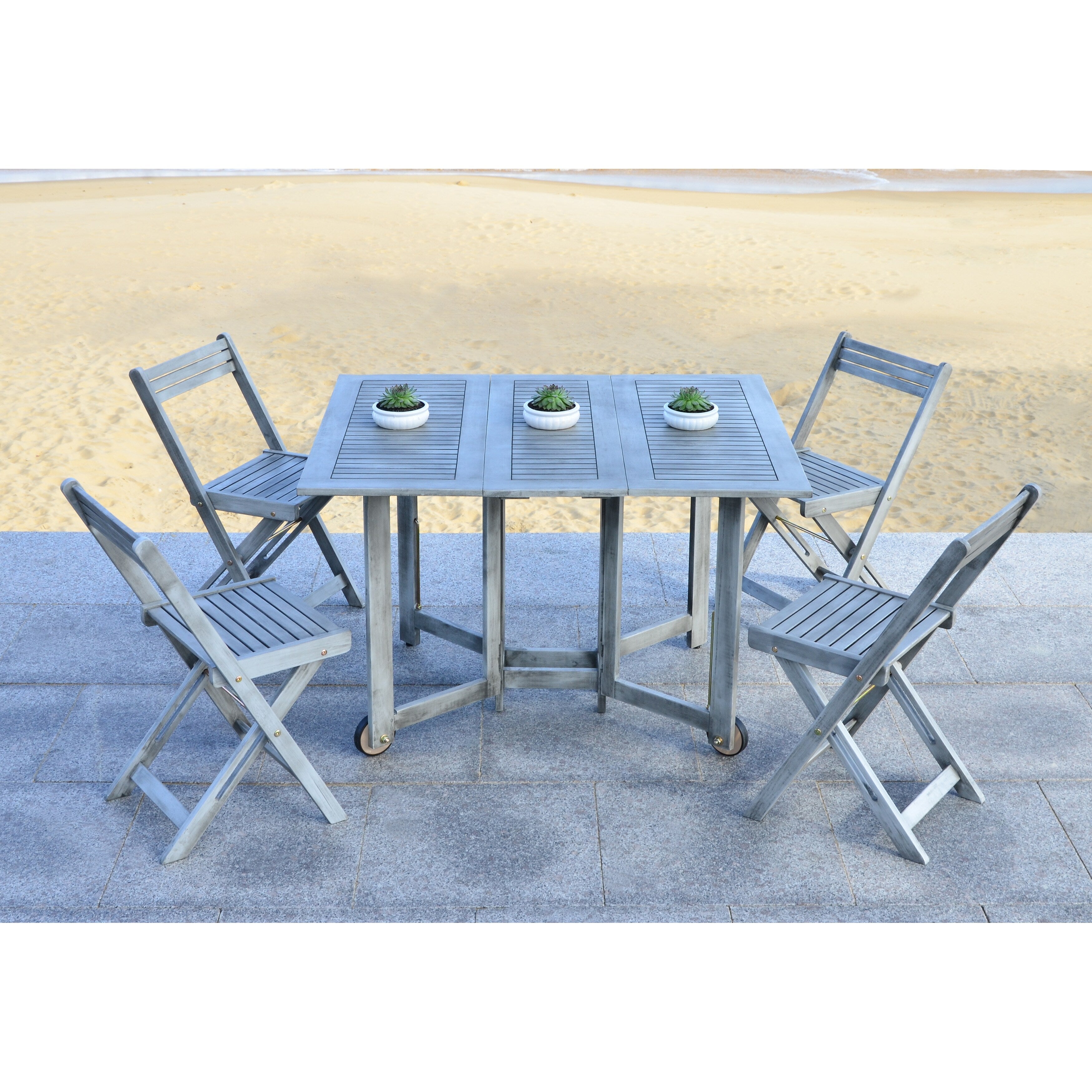 Ensemble de salle à manger d'extérieur 5 pièces SAFAVIEH Brandy - 43 x 35 x 29 cm