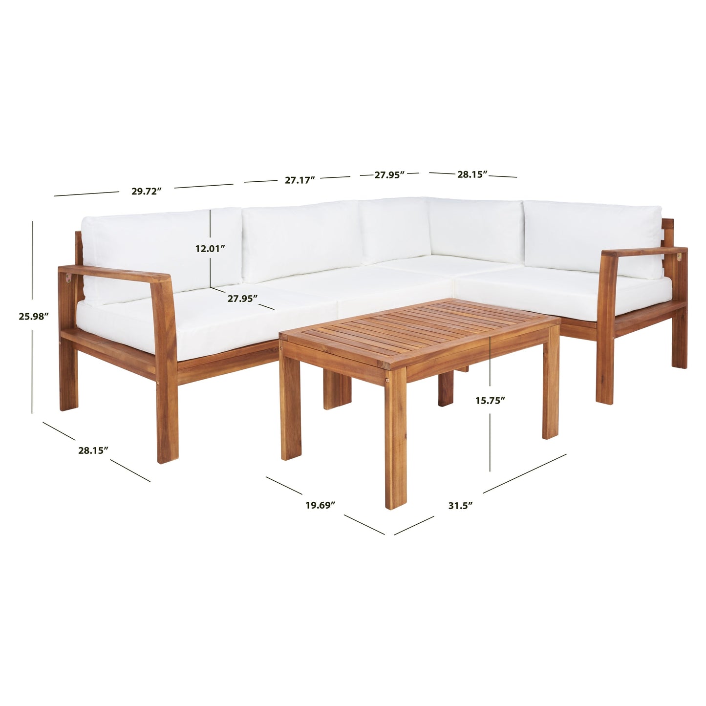 Ensemble de jardin Carmelina de SAFAVIEH - 28 L x 26 P x 30 H