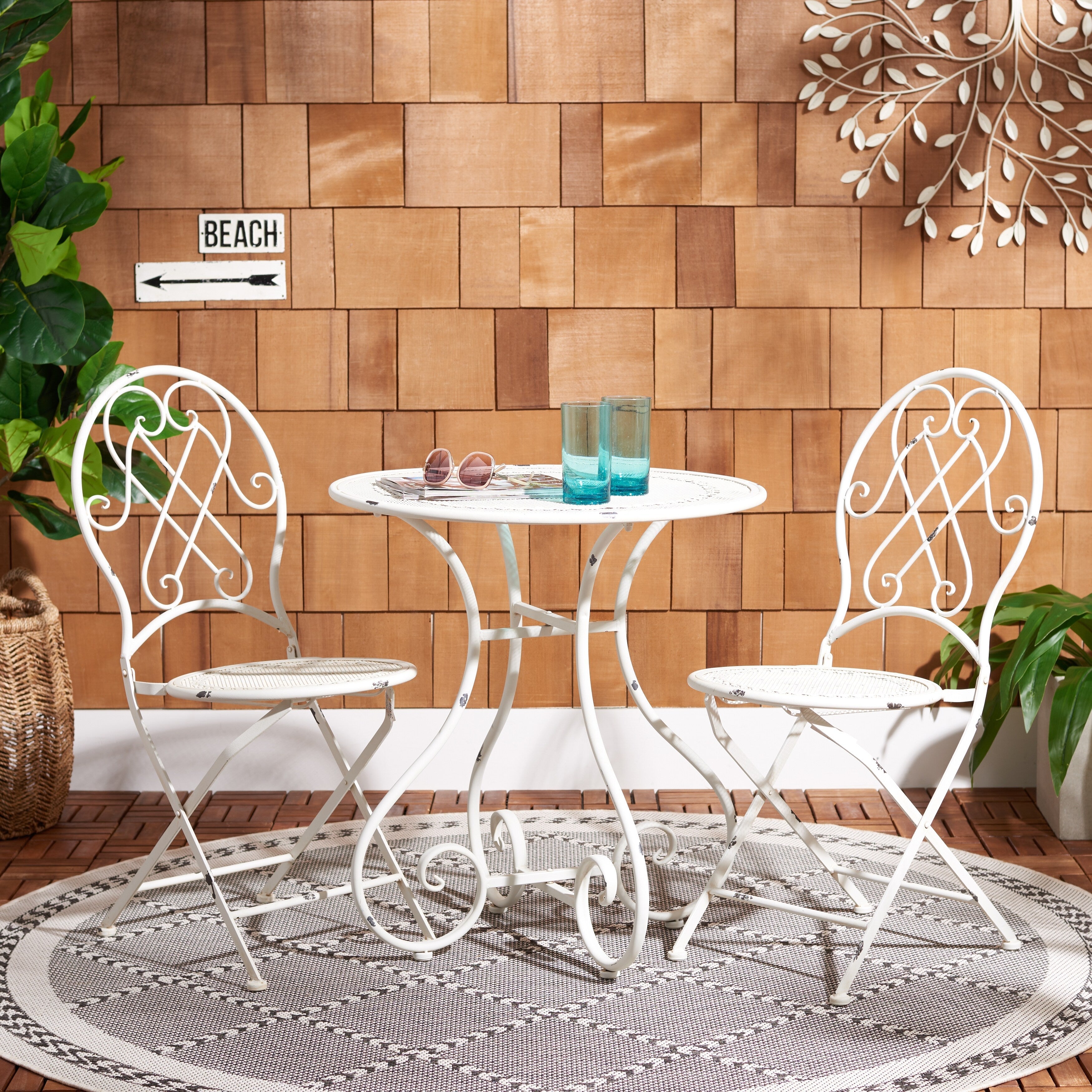 SAFAVIEH Ensemble bistro extérieur Dariana 3 pièces - 28Lx28Px30H