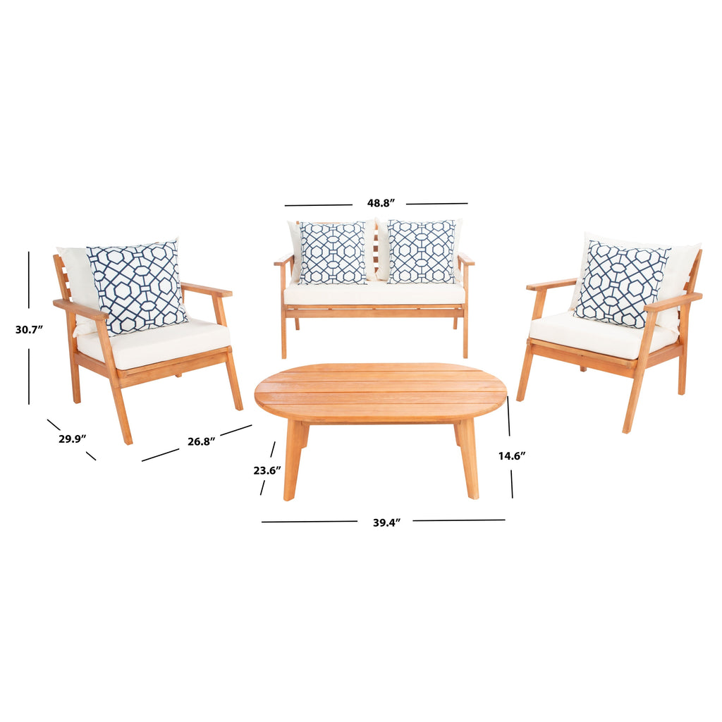 Ensemble de jardin d'extérieur SAFAVIEH Deacon 4 pièces. - 49 L x 30 P x 31 H