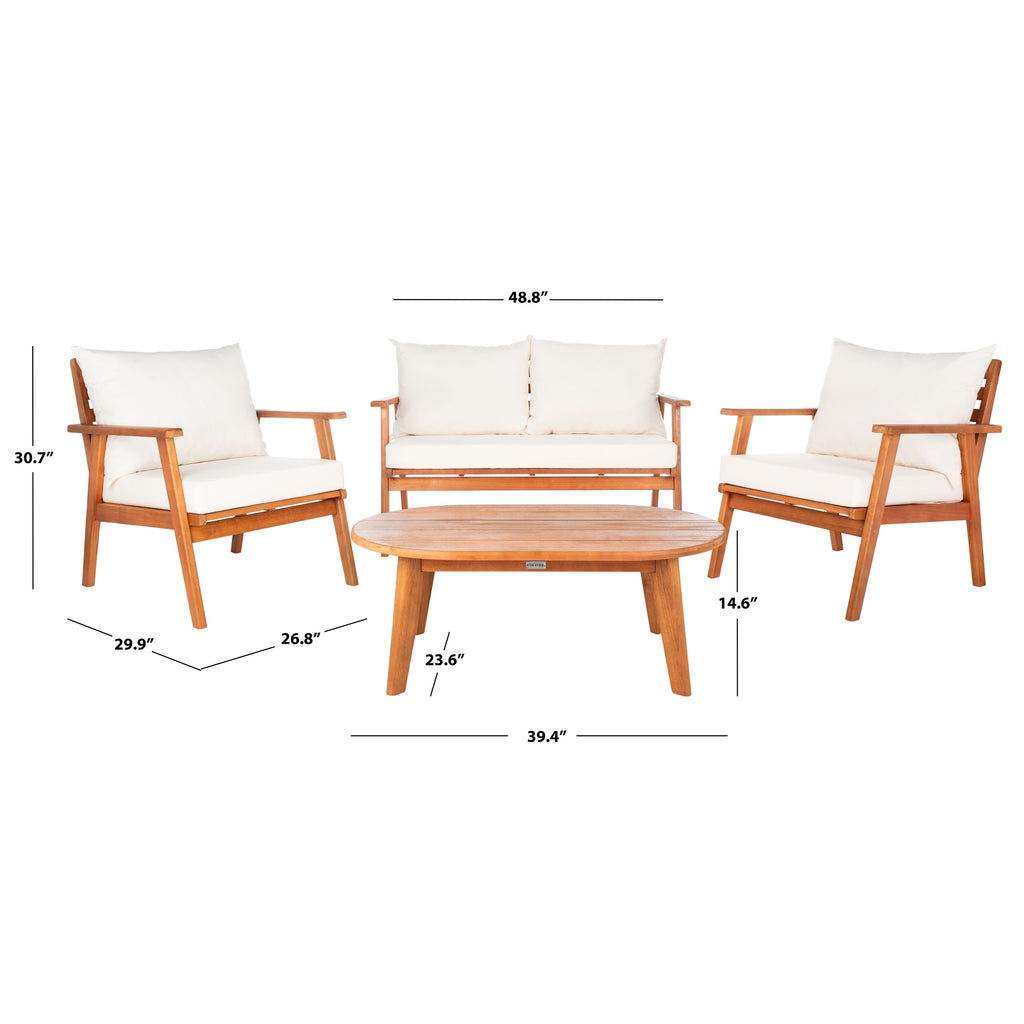 Ensemble de jardin d'extérieur SAFAVIEH Deacon 4 pièces. - 49 L x 30 P x 31 H