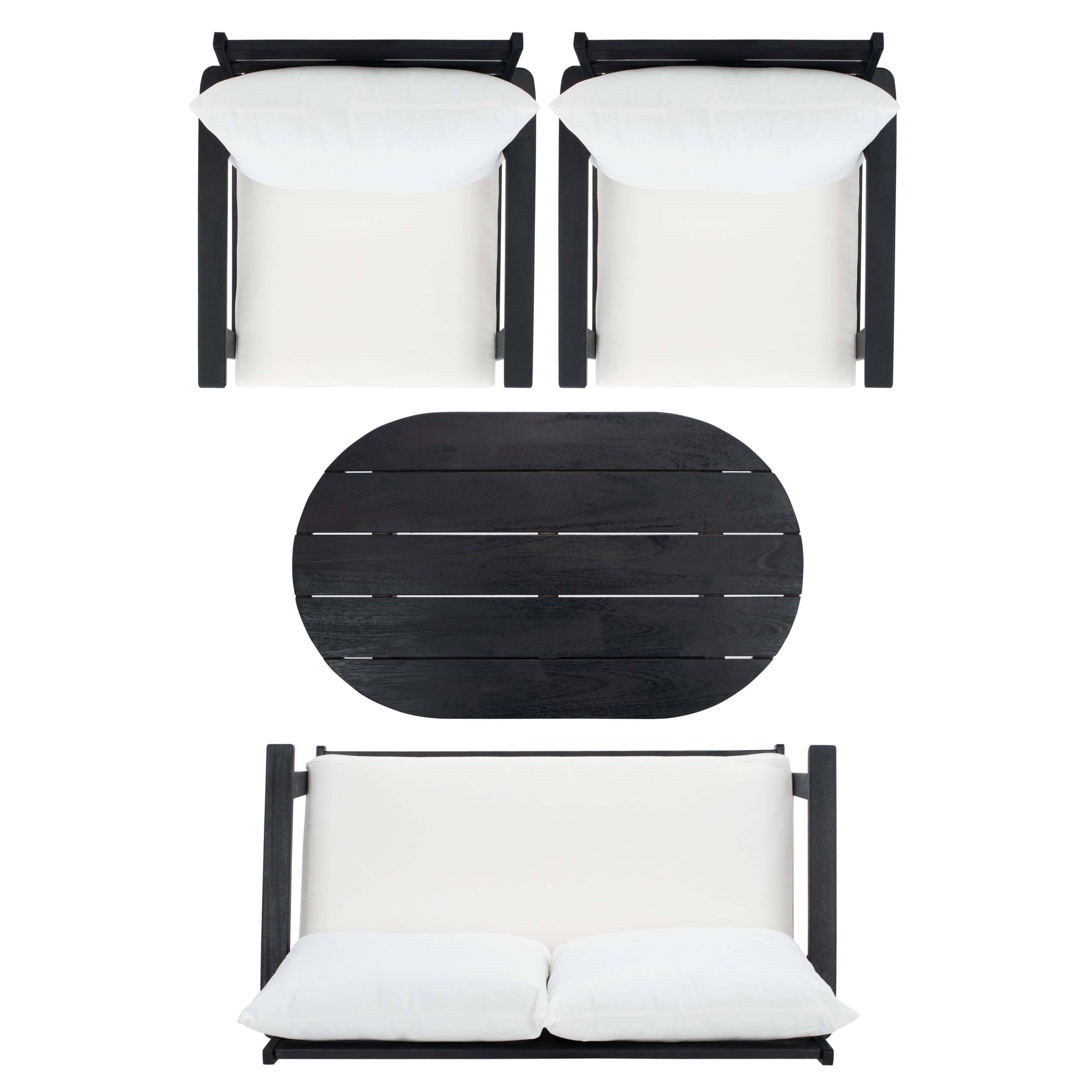Ensemble de jardin d'extérieur SAFAVIEH Deacon 4 pièces. - 49 L x 30 P x 31 H