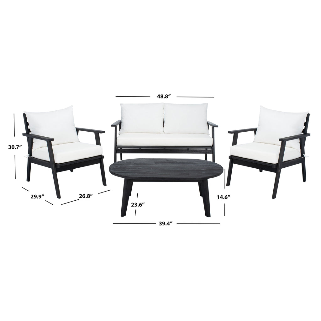 Ensemble de jardin d'extérieur SAFAVIEH Deacon 4 pièces. - 49 L x 30 P x 31 H