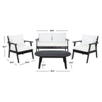 Ensemble de jardin d'extérieur SAFAVIEH Deacon 4 pièces. - 49 L x 30 P x 31 H