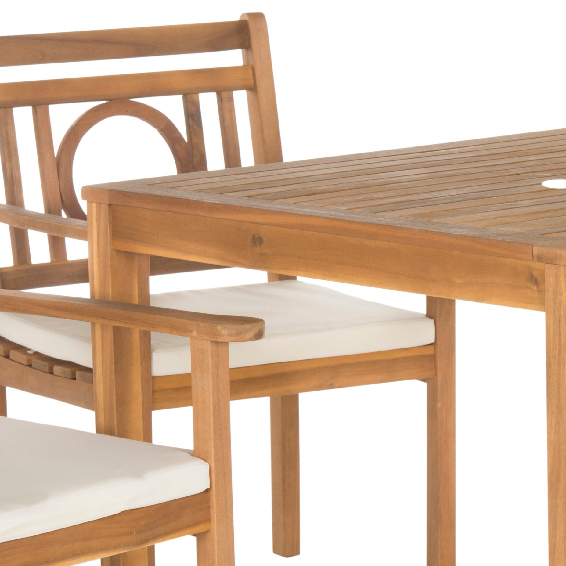 Ensemble de salle à manger d'extérieur 5 pièces en bois d'acacia SAFAVIEH Dorinne - 35 l x 35 p x 30 h
